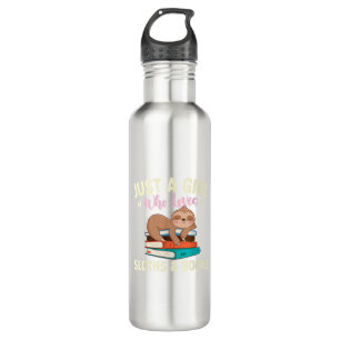 Just A Girl Who Loves Sloths & Books - Bookworm Re 710 Ml Water Bottle