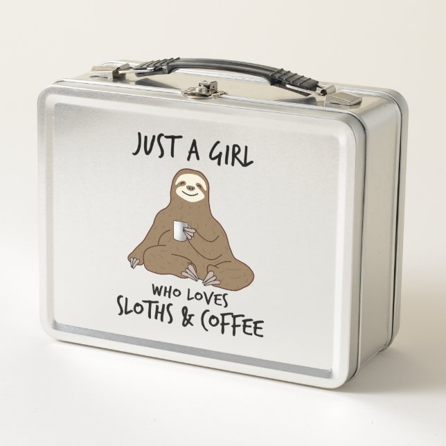 Just a girl who loves Sloths  Coffee Metal Lunch Box (Front)