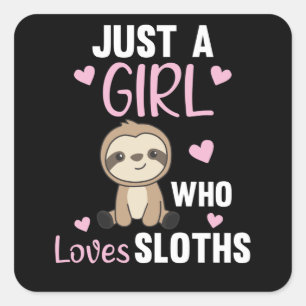 Just A Girl Who Loves Sloth's Cute Animals Vintage Square Sticker