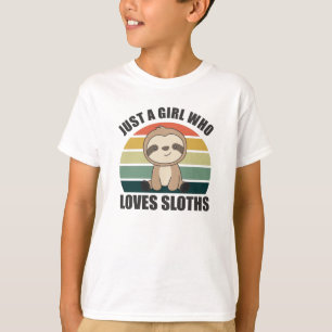 Just A Girl Who Loves Sloth's Cute Animals Vintage T-Shirt