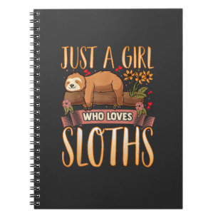 Just A Girl Who Loves Sloths Cute Sloth T-Shirt Notebook