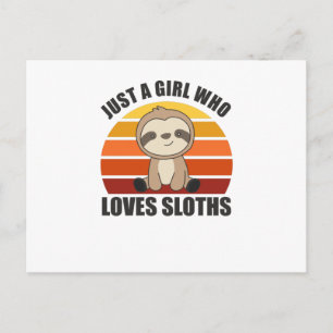 Just A Girl Who Loves Sloths Sweet Heart Sloth Postcard