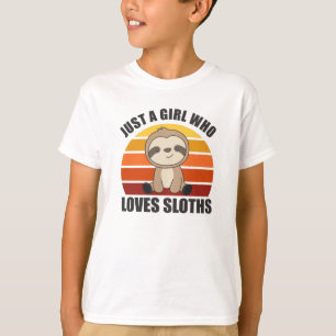 Just A Girl Who Loves Sloths Sweet Heart Sloth T-Shirt