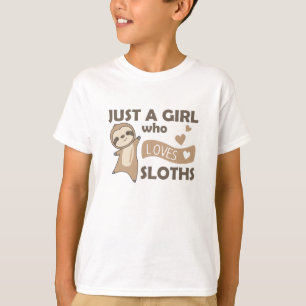 Just A Girl Who Loves Sloths Sweet Heart Sloth T-Shirt
