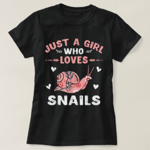 Just a Girl Who Loves Snails Art T-Shirt