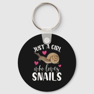 Just A Girl Who Loves Snails Funny Quote Cute Snai Key Ring
