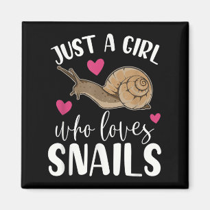 Just A Girl Who Loves Snails Funny Quote Cute Snai Magnet