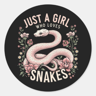 Just A Girl Who Loves Snakes Classic Round Sticker