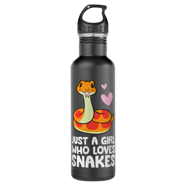 Just a Girl Who Loves Snakes Cute Snake 710 Ml Water Bottle (Front)