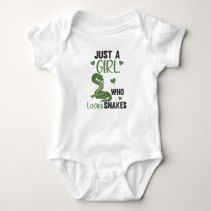 Just a girl who loves snakes cute snake for girls baby bodysuit