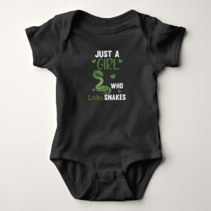 Just a girl who loves snakes cute snake for girls baby bodysuit