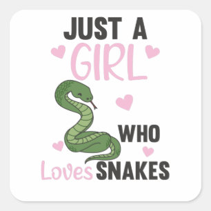 Just a girl who loves snakes cute snake for girls square sticker