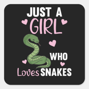 Just a girl who loves snakes cute snake for girls square sticker