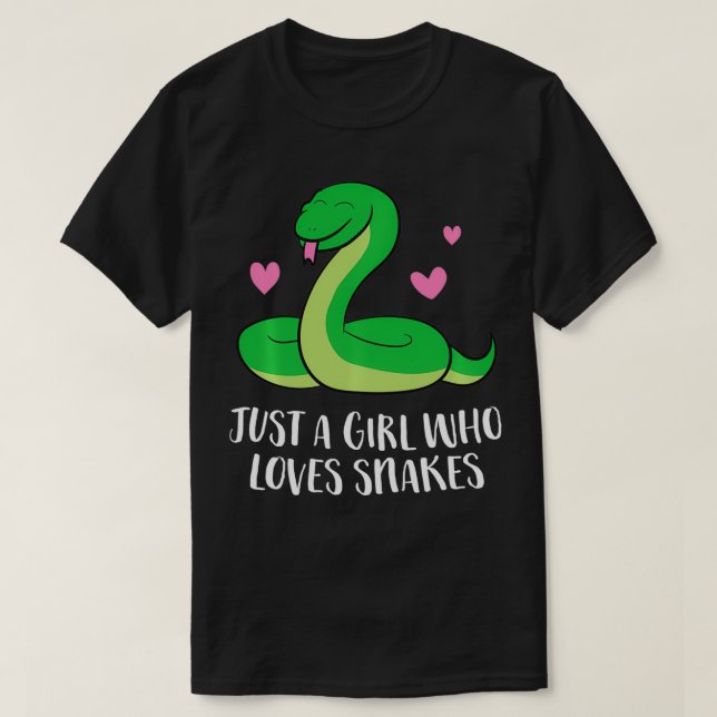 Just a Girl Who Loves Snakes Cute Snake Girl  T-Shirt (Design Front)
