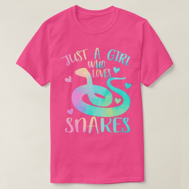 Just A Girl Who Loves Snakes Cute Snake Lover Girl T-Shirt (Design Front)