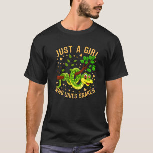 Just a Girl Who Loves Snakes Cute Snake Themed Lov T-Shirt