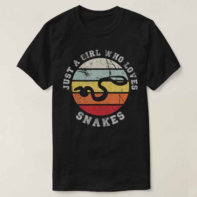 Just a girl who loves Snakes Snake  1  T-Shirt (Design Front)