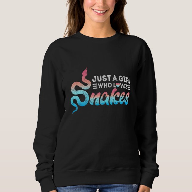Just A Girl Who Loves Snakes Watercolor Reptile Sweatshirt (Front)