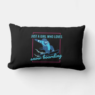 Just A Girl Who Loves Snowboarding Lumbar Cushion