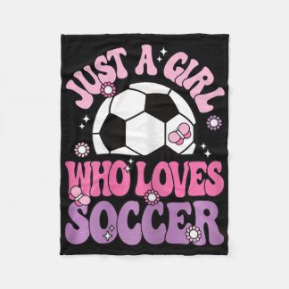 Just A Girl Who Loves Soccer Cute Soccer Player Gi Fleece Blanket