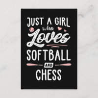 just a girl who loves softball and chess gift