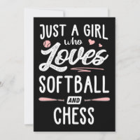 Just A Girl Who Loves Softball And Chess Gift