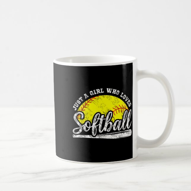 Just A Girl Who Loves Softball - Cute Srts Quote G Coffee Mug (Right)