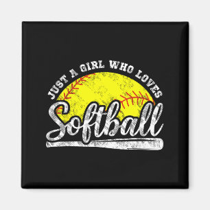 Just A Girl Who Loves Softball - Cute Srts Quote G Magnet