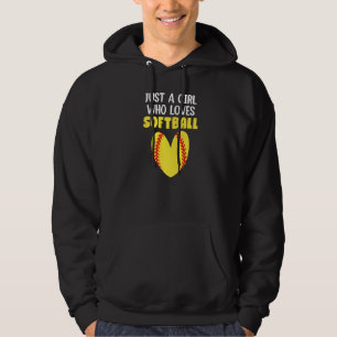 Just A Girl Who Loves Softball Hoodie