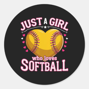 Just A Girl Who Loves Softll _1  Classic Round Sticker