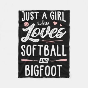 Just A Girl Who Loves Softll And Bigfoot Gift Wome Fleece Blanket