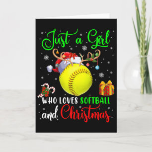 Just A Girl Who Loves Softll And Christmas Santa R Card