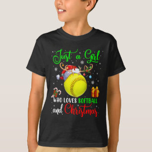 Just A Girl Who Loves Softll And Christmas Santa R T-Shirt
