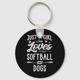 Just A Girl Who Loves Softll And Dogs Key Ring