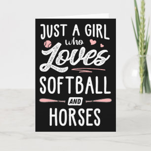 Just A Girl Who Loves Softll And Horses Gift Women Card
