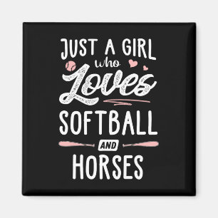 Just A Girl Who Loves Softll And Horses Gift Women Magnet