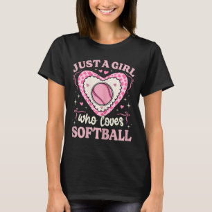 Just A Girl Who Loves Softll Cow Print Girls Kids  T-Shirt