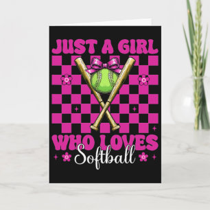 Just A Girl Who Loves Softll Girl Coquette Bow Card