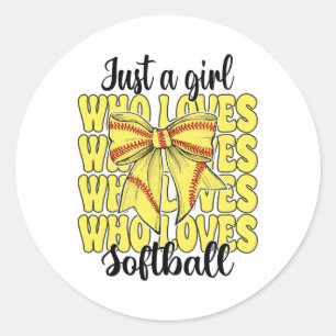 Just A Girl Who Loves Softll Mom Mother's Day Coqu Classic Round Sticker