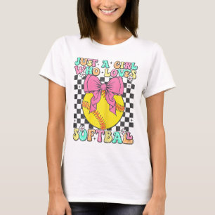 Just A Girl Who Loves Softll Retro Softll Girl T-Shirt