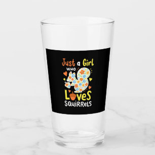 Just A Girl Who Loves Squirrels And Flowers Glass