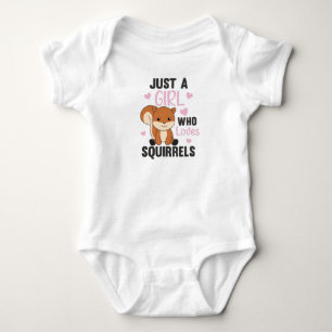 Just A Girl who loves Squirrels Sweet Squirrel Baby Bodysuit