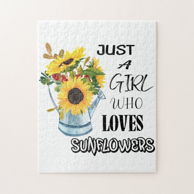 Just A Girl Who Loves Sunflowers  Jigsaw Puzzle (Vertical)