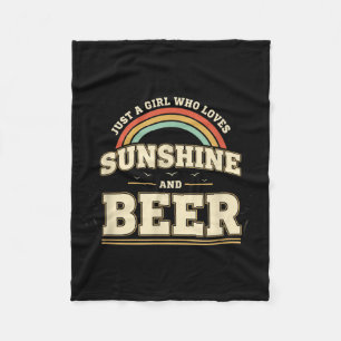 Just A Girl Who Loves Sunshine and Beer Womens Fleece Blanket