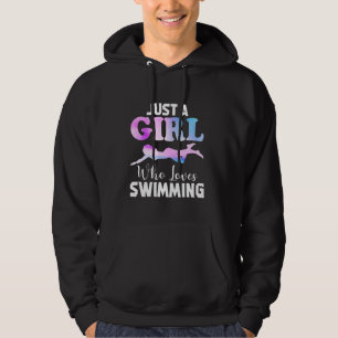 Just A Girl Who Loves Swimming Funny Saying for Sw Hoodie