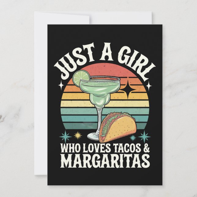 Just A Girl Who Loves Tacos And Margarita Mexican Invitation (Front)