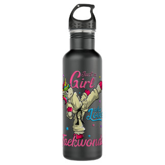 Just a Girl Who Loves Taekwondo Unicorn Tae Kwon D 710 Ml Water Bottle