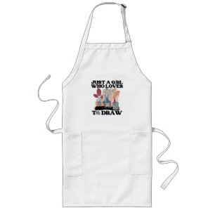 Just a Girl Who Loves to Draw Long Apron