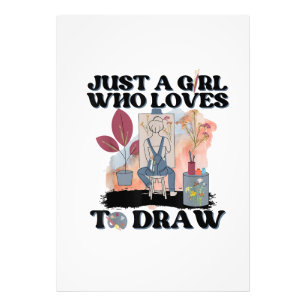 Just a Girl Who Loves to Draw Photo Print