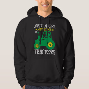 Just A Girl Who Loves Tractors Farm Lifestyle Gir Hoodie